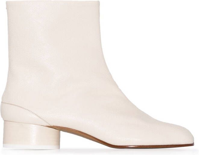 Maison Margiela Tabi 30mm leather ankle boots White