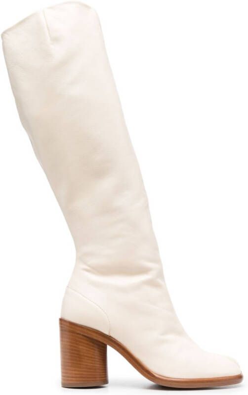 Maison Margiela Tabi 80mm knee-high boots Neutrals
