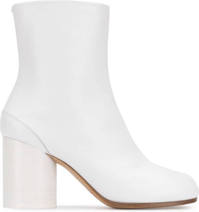 Maison Margiela Tabi 80mm leather ankle boots White
