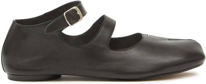 Maison Margiela Tabi leather ballerina shoes Black
