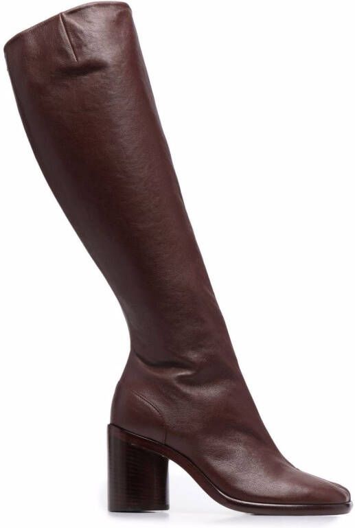 Maison Margiela Tabi 80mm knee-high boots Brown