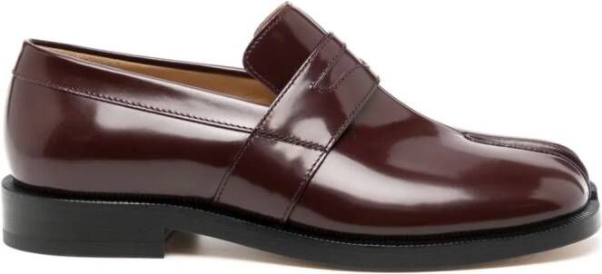 Maison Margiela Tabi leather loafers Red