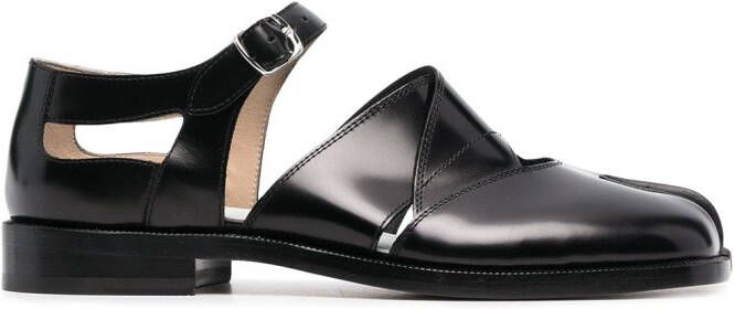 Maison Margiela Tabi cut-out leather sandals Black
