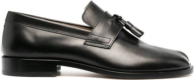 Maison Margiela Tabi tassel-detail leather loafers Black