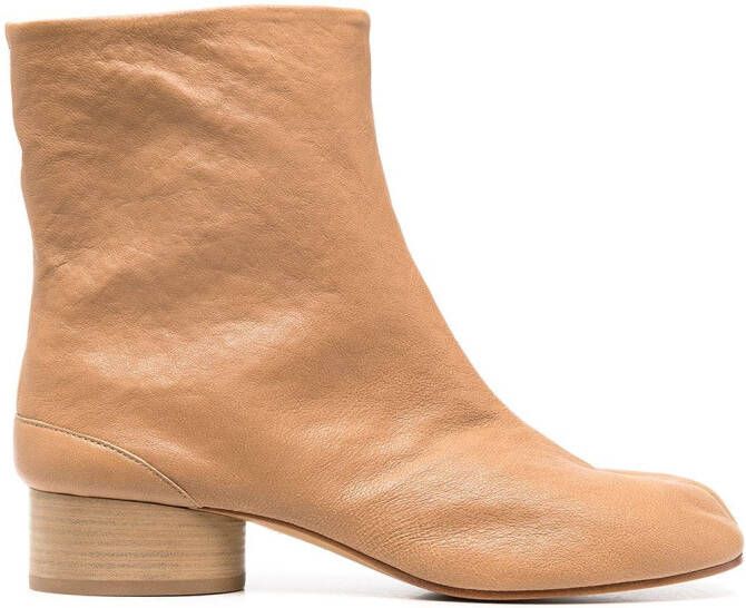 Maison Margiela Tabi 30mm leather ankle boots Neutrals
