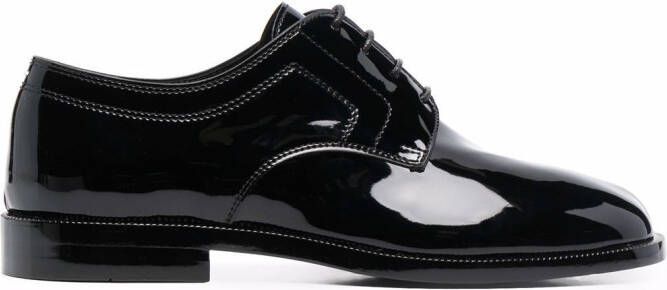 Maison Margiela Tabi patent-leather brogues Black