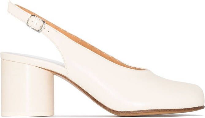 Maison Margiela 60mm Tabi slingback pumps White