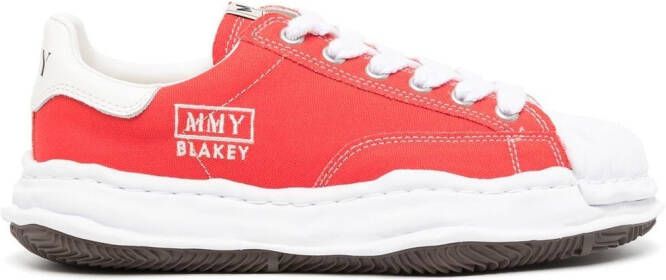 Maison MIHARA YASUHIRO ridged-trim low-top sneakers Red