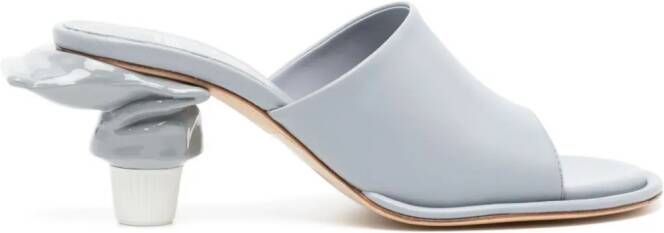 Maison MIHARA YASUHIRO Toothpaste 65mm leather mules Blue