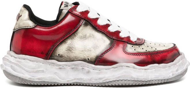 Maison MIHARA YASUHIRO Wayne distressed low-top sneakers Red