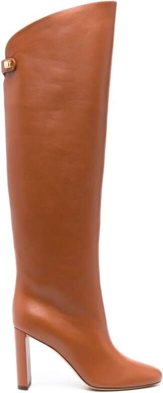 Maison Skorpios Adrianna 90mm knee-high boots Brown