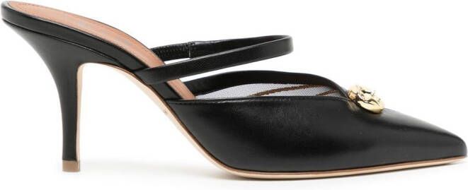 Malone Souliers 70mm logo-plaque mules Black