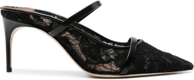 Malone Souliers 70mm Maureen lace mules Black