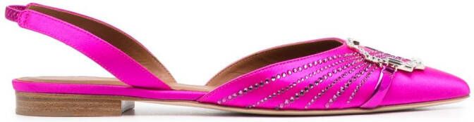 Malone Souliers crystal-embellished ballerina shoes Pink