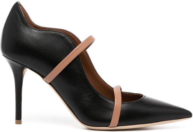 Malone Souliers front strap pumps Black