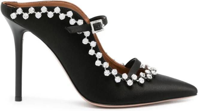 Malone Souliers Gala 100mm crystal-embellished mules Black