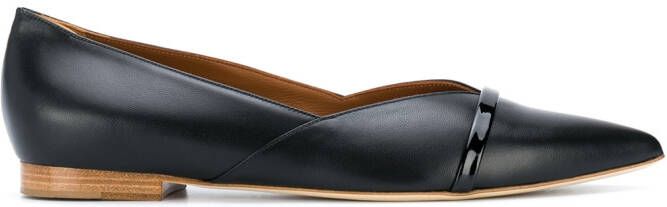 Malone Souliers pointed-toe leather pumps Black