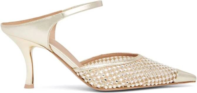 Malone Souliers Vega 70mm crystal-embellished mules Gold