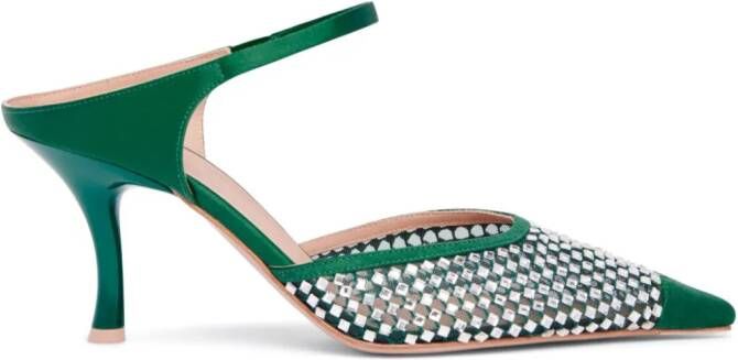 Malone Souliers Vega 70mm crystal-embellished mules Green