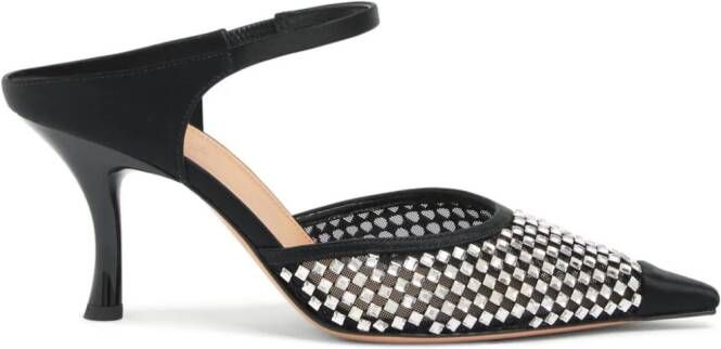 Malone Souliers Vega crystal-embellished satin mules Black