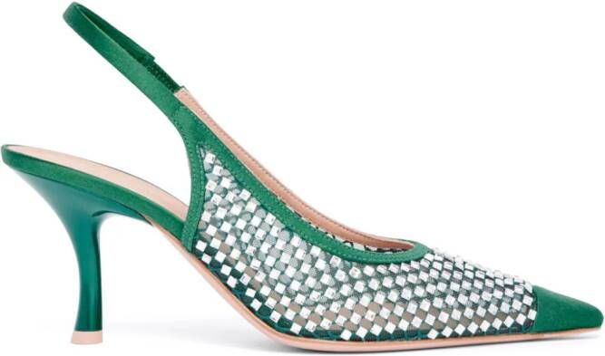 Malone Souliers Vesper 70mm crystal-embellished pumps Green