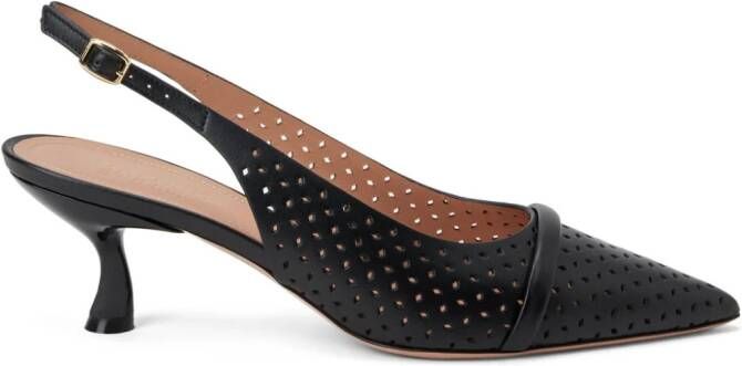 Malone Souliers Vesper 70mm perforated-leather pumps Black