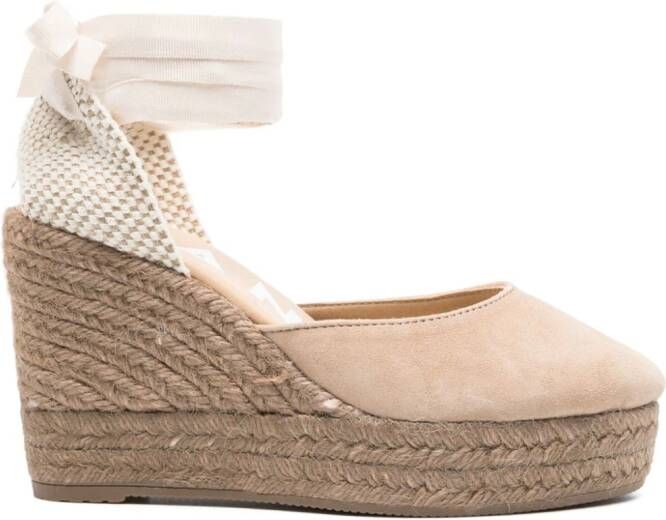 Manebi 100mm suede espadrilles Neutrals