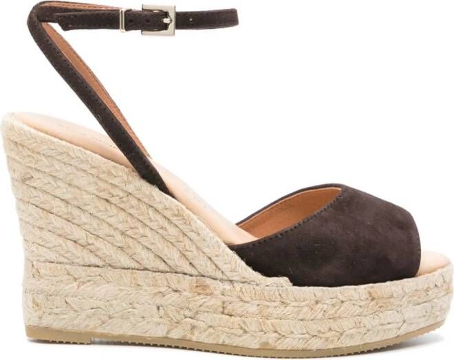 Manebi 110mm suede espadrilles Brown