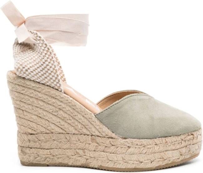 Manebi 110mm suede espadrilles Green