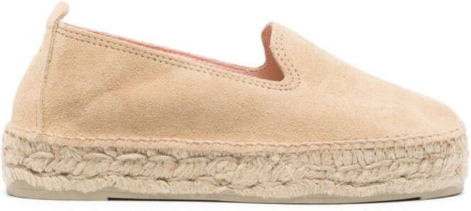 Manebi braided-sole suede espadrilles Neutrals