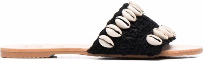 Manebi embellished open-toe slides Black