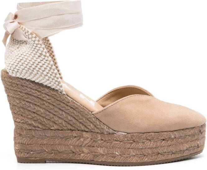 Manebi Hamptons 110mm wedge espadrilles Neutrals