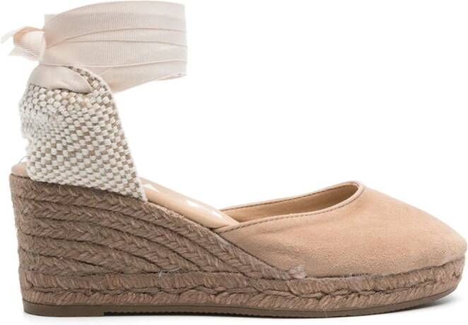 Manebi Hamptons 75mm wedge espadrilles Neutrals