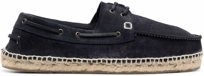 Manebi Hamptons suede boat shoes Blue