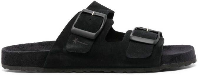 Manebi Hamptons suede sandals Black