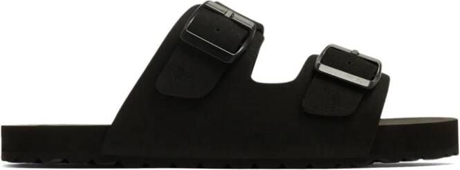 Manebi logo-debossed double-buckle sandals Black