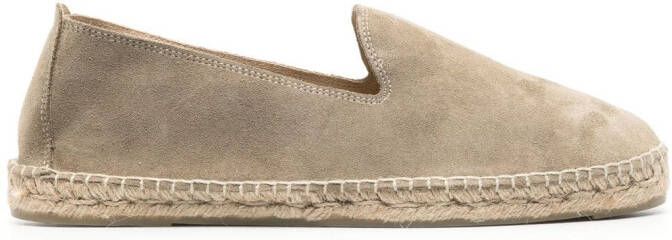 Manebi logo-debossed suede espadrilles Neutrals