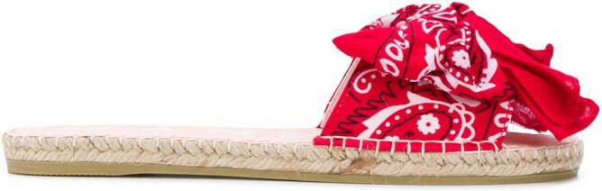 Manebi scarf tied slides Red