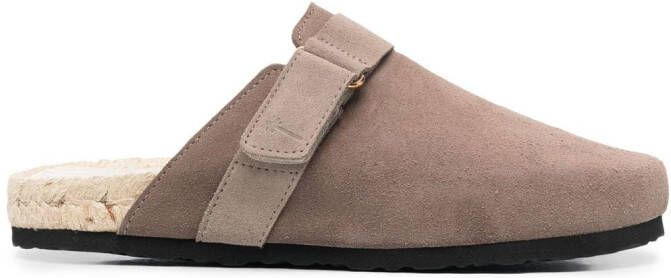 Manebi suede round-toe mules Brown