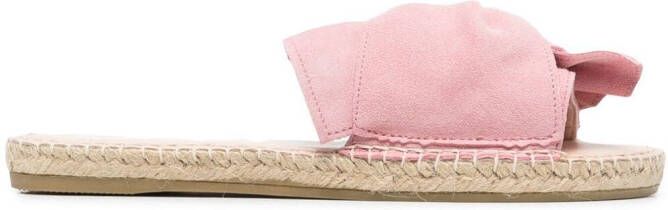 Manebi twist-front suede espadrilles Pink