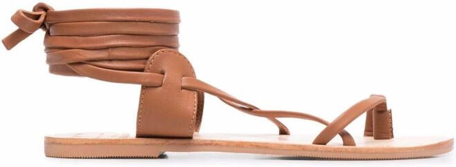 Manebi x Alex Rivière leather sandals Brown