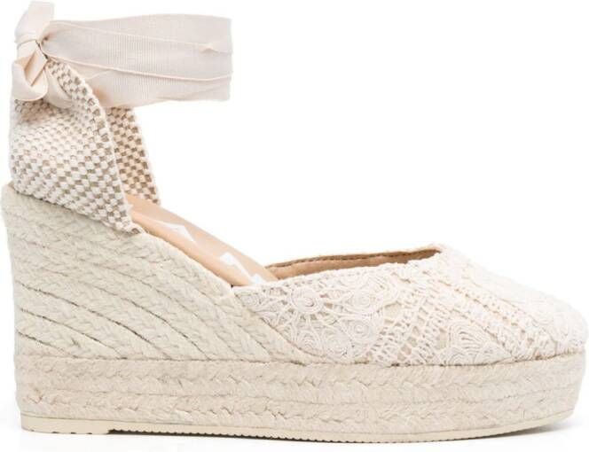 Manebi Yucatán 100mm wedge espadrilles Neutrals