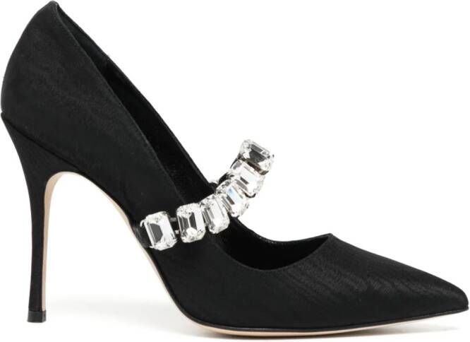 Manolo Blahnik 100mm crystal pointed pumps Black