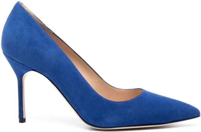 Manolo Blahnik BB 90mm suede pumps Blue