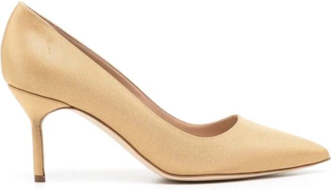 Manolo Blahnik BB grosgrain pumps Gold