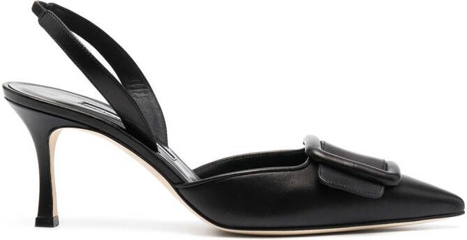 Manolo Blahnik buckle-detail slingback pumps Black
