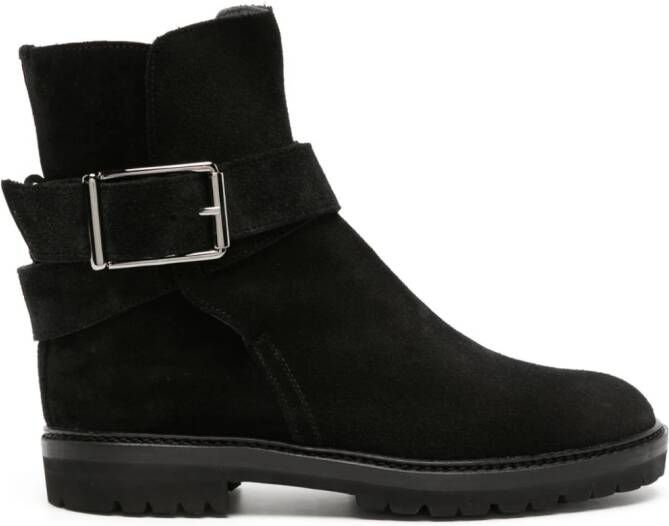 Manolo Blahnik buckle-detail suede ankle boots Black