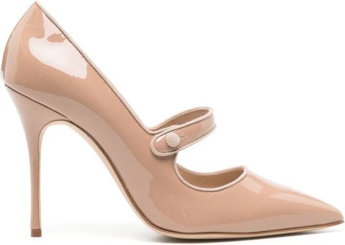 Manolo Blahnik Campari 105mm patent pumps Neutrals