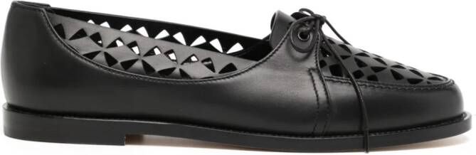 Manolo Blahnik Delirium cut-out leather loafers Black