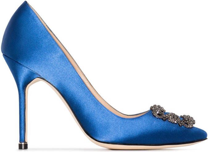 Manolo Blahnik Hangisi 105mm appliqué pumps Blue